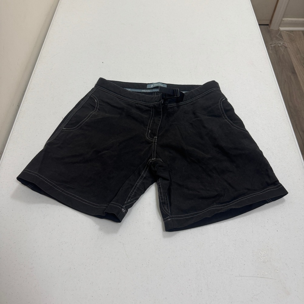 Marmot Mens Black Hiking Shorts Integrated Belt Contrast Stitch